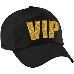 VIP pet  / cap zwart met goud bedrukking voor dames en heren -  Very Important Person cap