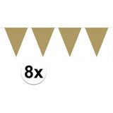 8x vlaggenlijn / slinger goud 10 meter - totaal 80 meter - slingers