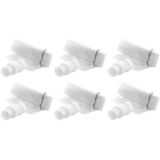 Set van 6x stuks waterzak / drinkfles met karabijnhaak - Wit - 400 ml - Opvouwbaar - Waterfles herbruikbaar met haak - Herbruikbare opvouwbare waterzakken - Festival Gadget