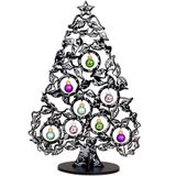 IKO -klein decoratie kerstboompje zwart -met kerstballen -38,5cm -hout