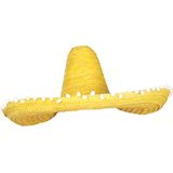 Guirca Mexicaanse Sombrero hoed voor heren - carnaval/verkleed accessoires - geel - dia 60 cm