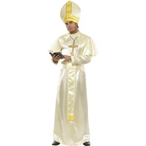 Paus kostuum wit en goud