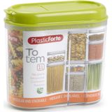 Plasticforte Voedselcontainer strooibus - 3x - groen - 1000 ml - kunststof - voorraadpotten