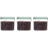 Plasticforte Voedselcontainer strooibus - 3x - mintgroen - 1000 ml - kunststof - voorraadpotten