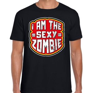 Halloween I am the sexy zombie verkleed t-shirt zwart voor heren - horror shirt / kleding / kostuum