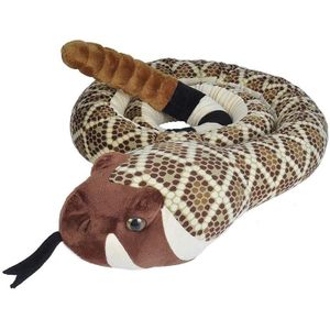 Mega pluche Texaanse ratelslang slang knuffel 280 cm - Grote slangen knuffels - Knuffel dieren
