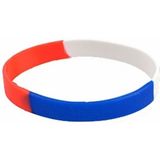 25x stuks siliconen armband rood wit blauw