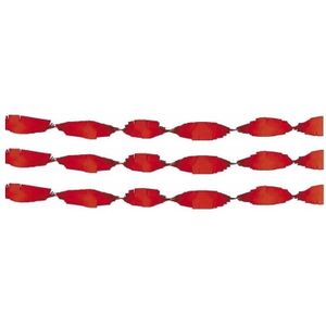 3x Crepe papier slingers 6 meter rood - feestslingers