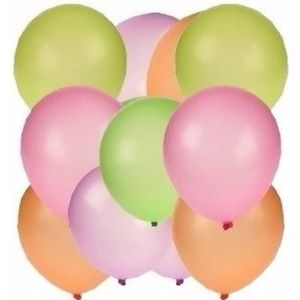 Neon ballonnen 100 stuks - Feestdecoratie/versiering - Feestballonnen