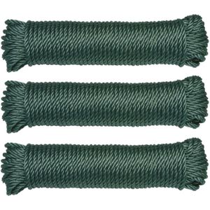 AMIG paracord touw - 3x - 10 meter - D5mm - 110kg - polypropyleen - groen