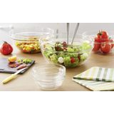 2x Salade schalen/slakommen van glas 29 cm - Schalen en kommen - Keuken accessoires