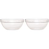 2x Salade schalen/slakommen van glas 29 cm - Schalen en kommen - Keuken accessoires