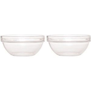 2x Salade schalen/slakommen van glas 29 cm - Schalen en kommen - Keuken accessoires