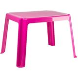 Kunststof kinder meubel set tafel met 2 stoelen roze - Knutseltafel - Spelletjestafel