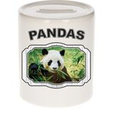 Dieren liefhebber panda spaarpot  9 cm jongens en meisjes - keramiek - Cadeau spaarpotten pandaberen liefhebber