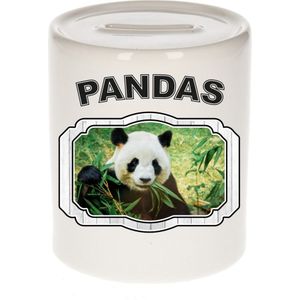 Dieren liefhebber panda spaarpot  9 cm jongens en meisjes - keramiek - Cadeau spaarpotten pandaberen liefhebber