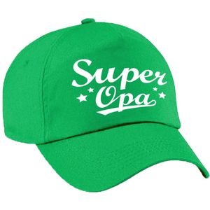 Super opa cadeau pet / baseball cap groen voor heren -  kado voor opa