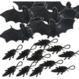 Horror enge beestjes decoratie dieren set 20-delig - 12x ratten / 8x vleermuizen - Halloween thema versiering