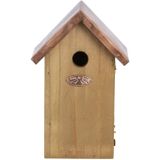 2x Houten vogelhuisjes/nestkastjes pimpelmees - Tuindecoratie vogelnest nestkast vogelhuisjes - tuindieren