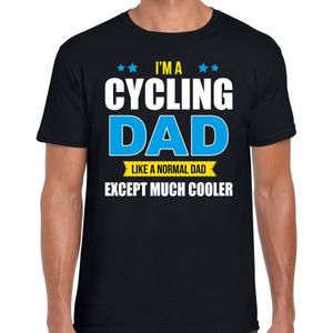 Cycling dad like normal except cooler cadeau t-shirt zwart - heren - hobby / vaderdag / cadeau shirts