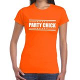 Party chick t-shirt oranje dames