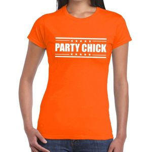 Party chick t-shirt oranje dames