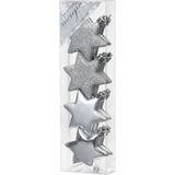 32x stuks kunststof kersthangers sterren 6 cm kerstornamenten - Kunststof ornamenten kerstversiering