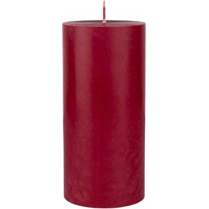Rood bordeaux cilinderkaarsen/stompkaarsen 15 x 7 cm 50 branduren - geurloze kaarsen