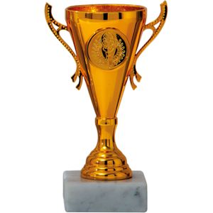 Trofee/prijs beker - sierlijke oren - brons - kunststof - 13 x 8 cm - sportprijs
