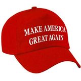 Feestpet make America great again rood voor volwassenen - Donald Trump - verkleed pet / carnaval pet