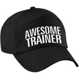 Bellatio Decorations cadeau pet/cap voor volwassenen - Awesome Trainer - zwart - geweldige trainer