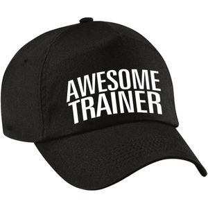 Bellatio Decorations cadeau pet/cap voor volwassenen - Awesome Trainer - zwart - geweldige trainer