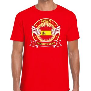 Rood Spain drinking team t-shirt rood heren -  Spanje kleding
