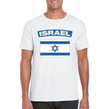 Israel t-shirt met Israelische vlag wit heren