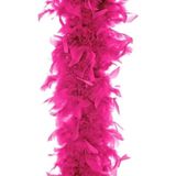 Atosa Carnaval verkleed boa met veren - 2x - fuchsia roze - 180 cm - 45 gram - Glitter and Glamour - verkleed accessoires