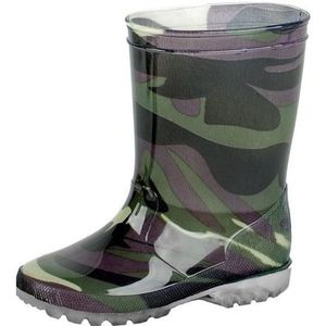 Groene kleuter/kinder regenlaarzen leger - Rubberen leger print laarzen/regenlaarsjes voor kinderen