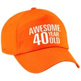 Awesome 40 year old verjaardag pet / cap oranje voor dames en heren - baseball cap - verjaardags cadeau - petten / caps