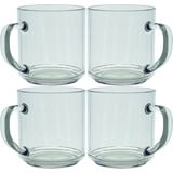 Set van 4x stuks onbreekbare kunststof camping/picknick theeglazen/koffieglazen 330 ml - polycarbonaatglas