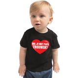 Wil je met papa trouwen huwelijksaanzoek t-shirt zwart voor babys - huwelijksaanzoek