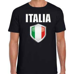 Italie landen t-shirt zwart heren - Italiaanse landen shirt / kleding - EK / WK / Olympische spelen Italia outfit