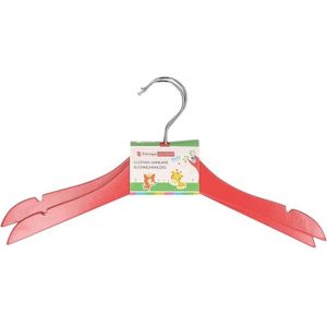 Stevige kledinghangers voor kinderen 2x stuks hout - Klerenhangers rood