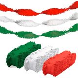 Folat versiering slingers combi rood/wit/groen 24 meter crepe papier