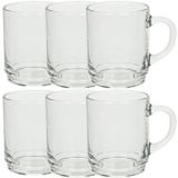 Set van 12x stuks theeglazen 250 ml van glas stapelbaar - Koffieglazen - Thee glazen