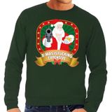 Foute kersttrui / sweater - groen - Kerstman X-mas is fucking expensive heren