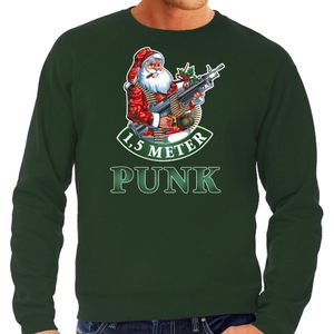 Grote maten foute Kerstsweater / Kerst trui 1,5 meter punk groen voor heren - Kerstkleding / Christmas outfit