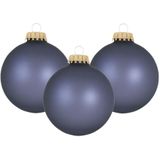 Kerstballen - 8x stuks - blauw/velvet stone blue - 7 cm - glas