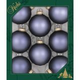 Kerstballen - 8x stuks - blauw/velvet stone blue - 7 cm - glas