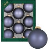 Kerstballen - 8x stuks - blauw/velvet stone blue - 7 cm - glas