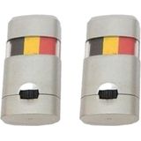 2x stuks Belgie schminkstiften zwart/geel/rood - EK/WK supporter artikelen