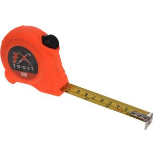 FX Tools Rolmaat - 5 meter - 25 mm - oranje - meetgereedschap